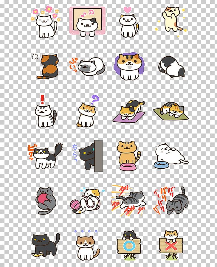 Neko Atsume Sticker Cat Advertising LINE PNG, Clipart, Advertising, Area, Cat, Cat Communication, Duck Free PNG Download