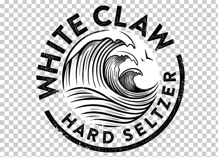 Beer White Claw Hard Seltzer Carbonated Water Logo Cider PNG, Clipart, Alcoholic Drink, Beer, Beer Brewing Grains Malts, Beverage, Black And White Free PNG Download