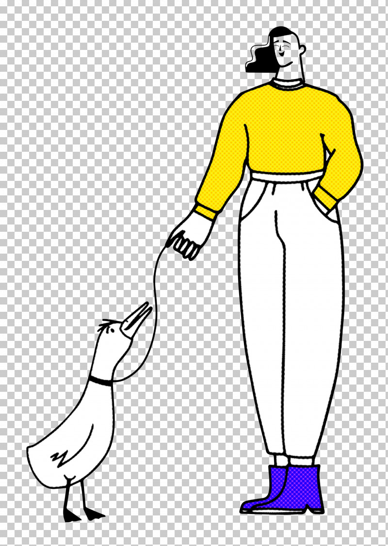 Walking The Duck Talking Duck PNG, Clipart, Cartoon, Clothing, Hm, Line Art, Shoe Free PNG Download