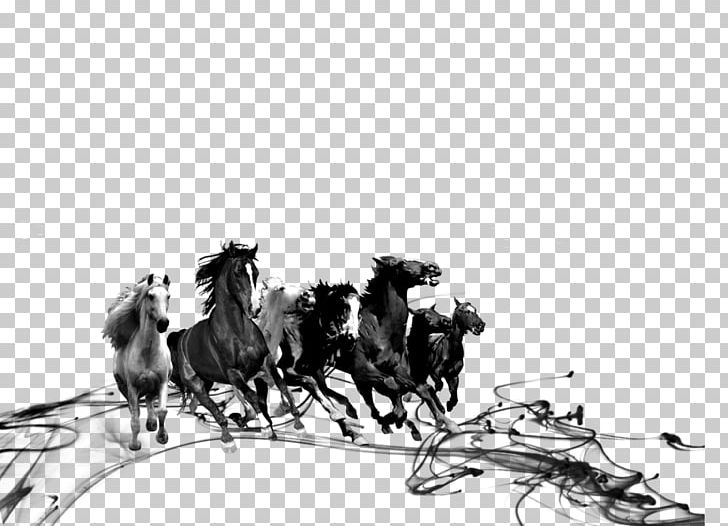 Horse Ink PNG, Clipart, Animals, Black, Black And White, Chariot, Computer Wallpaper Free PNG Download