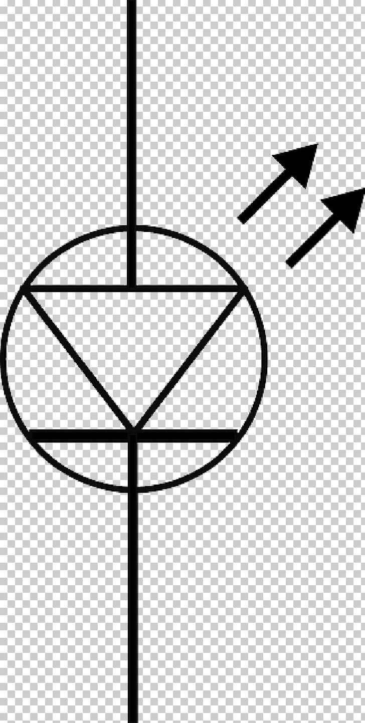 Light-emitting Diode Electronic Symbol PNG, Clipart, Angle, Area, Black And White, Circle, Diode Free PNG Download