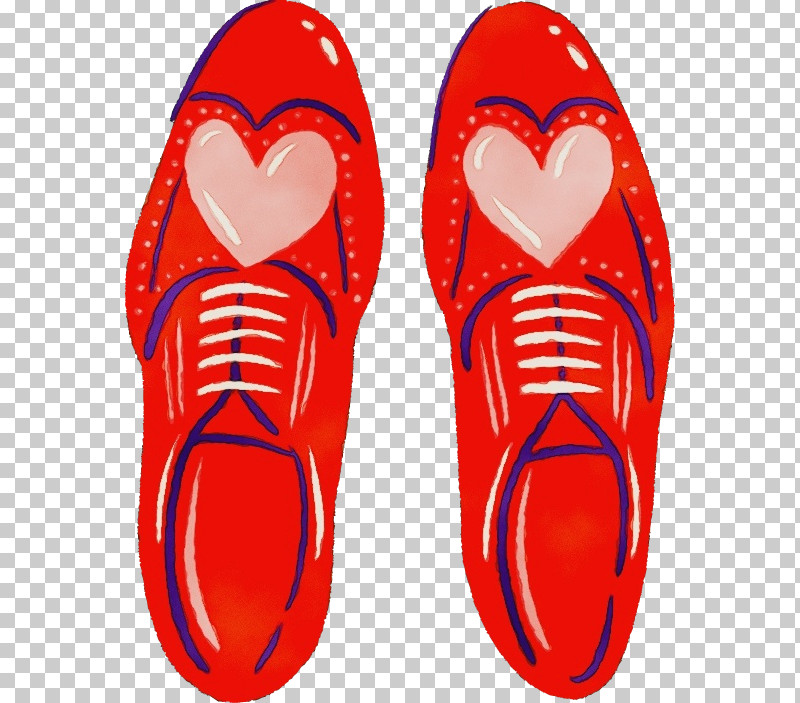 Red Walking Shoe Flip-flops Shoe Walking PNG, Clipart, Flipflops, Paint, Red, Shoe, Walking Free PNG Download