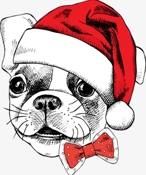 cute cartoon christmas puppy