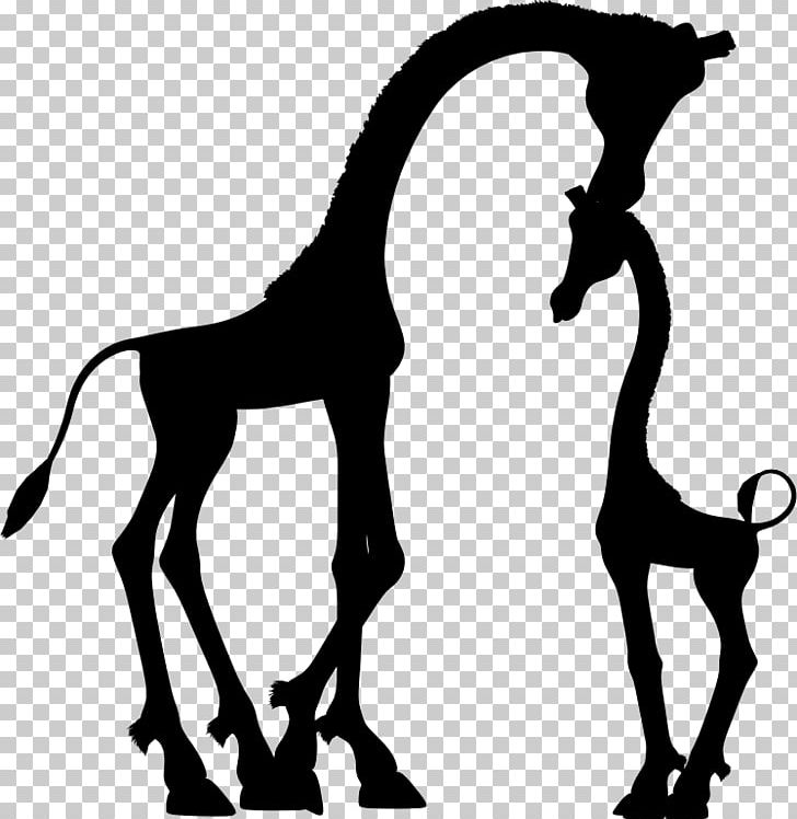 Giraffe Silhouette Child Mother PNG, Clipart, Animals, Baby Mama, Black And White, Cartoon, Child Free PNG Download