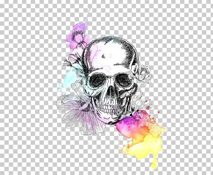 Skull Calavera Painting Drawing PNG, Clipart, Art, Bone, Calavera, Color, Fantasy Free PNG Download
