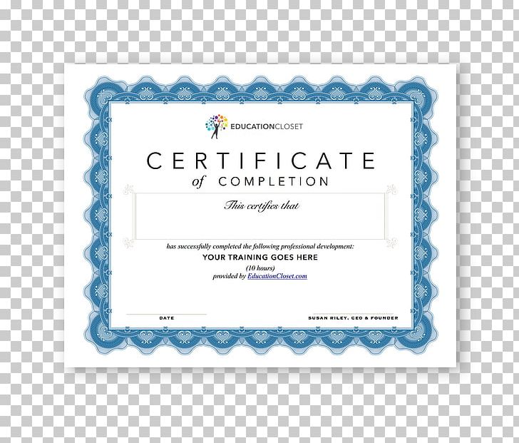 Personal Trainer Professional Certification Academic Certificate Fitness Professional PNG, Clipart, Academic Certificate, Accreditation, Blue, Certification, Course Free PNG Download
