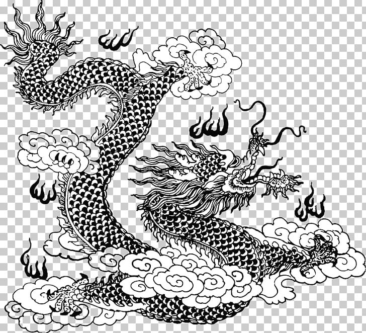 Chinese Dragon Line Art Mythology Coloring Book PNG, Clipart, Big Cats, Carnivoran, Chinese Zodiac, Color, Dragon Free PNG Download
