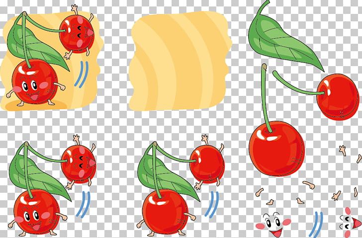 Cherry Auglis Cartoon Illustration PNG, Clipart, Encapsulated Postscript, Face, Flower, Food, Fruit Free PNG Download