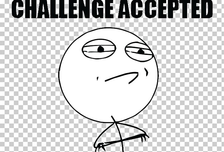Internet Meme Rage Comic YouTube Challenge Accepted PNG, Clipart, Angle, Art, Beak, Black And White, Cartoon Free PNG Download