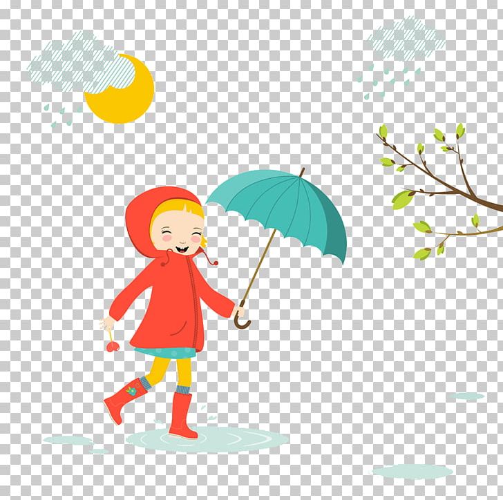 Rain Cartoon Comics Illustration PNG, Clipart, Fictional Character, Girl, Happy Birthday Card, Happy Birthday Vector Images, Happy New Year Free PNG Download