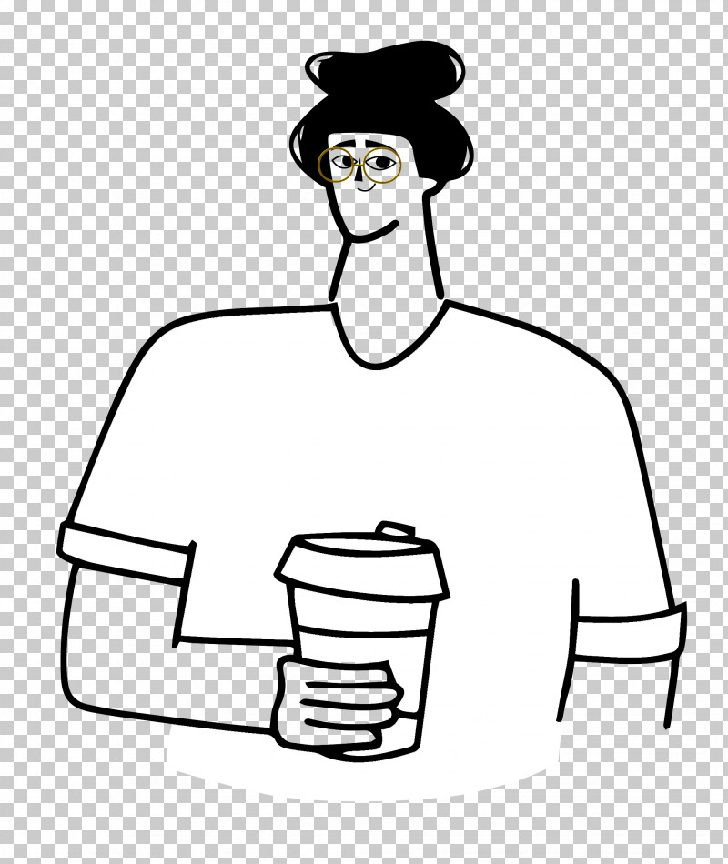 Holding Coffee PNG, Clipart, Clothing, Drawing, Fashion, Hat, Hm Free PNG Download