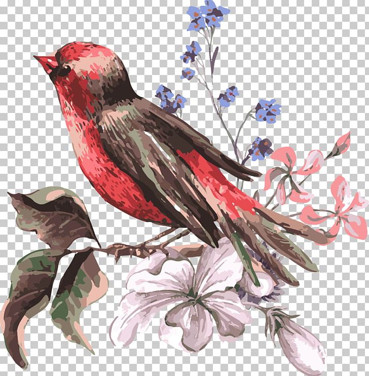 Bird Flower Euclidean Illustration PNG, Clipart, Beak, Bird Cage, Branch, Chinese Style, Creative Arts Free PNG Download