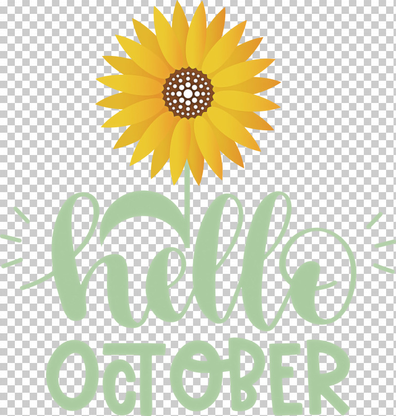 Hello October October PNG, Clipart, Common Sunflower, Cut Flowers, Daisy Family, Flower, Happiness Free PNG Download