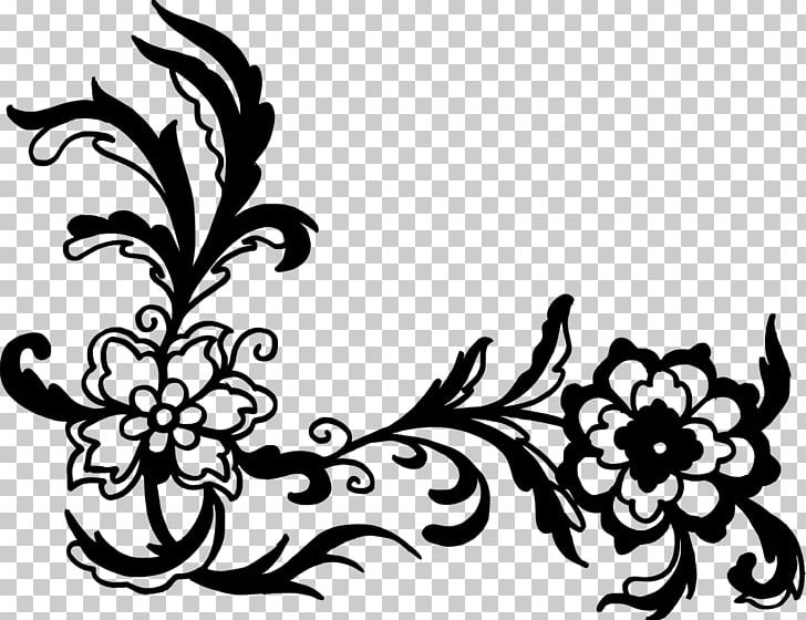 Floral Design Art Black And White PNG, Clipart, Art, Artwork, Black, Black And White, Branch Free PNG Download