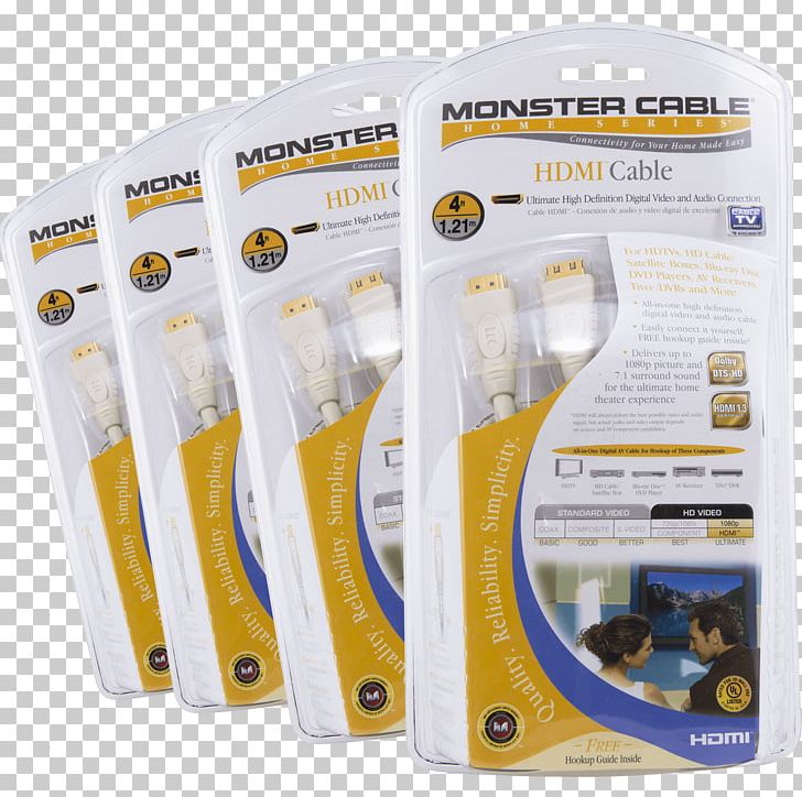 HDMI Monster Cable Electrical Cable High-definition Television Video PNG, Clipart, 71 Surround Sound, 1080p, Electrical Cable, Foot, Hdmi Free PNG Download
