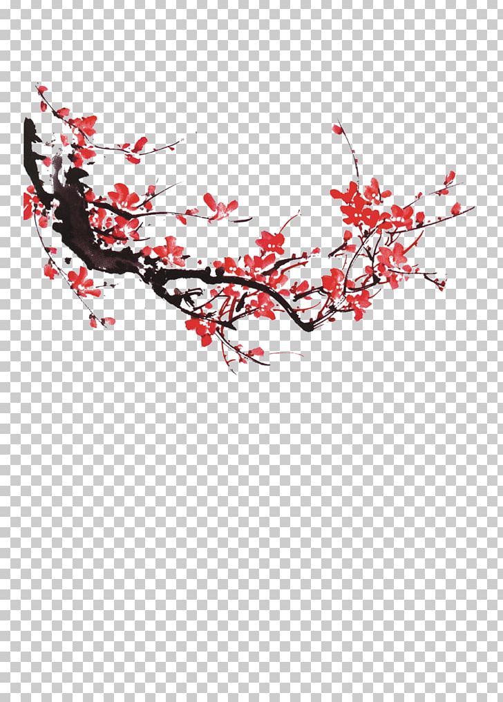 China Chinese New Year Ink PNG, Clipart, Branch, China, Encapsulated Postscript, Flower, Flower Bouquet Free PNG Download
