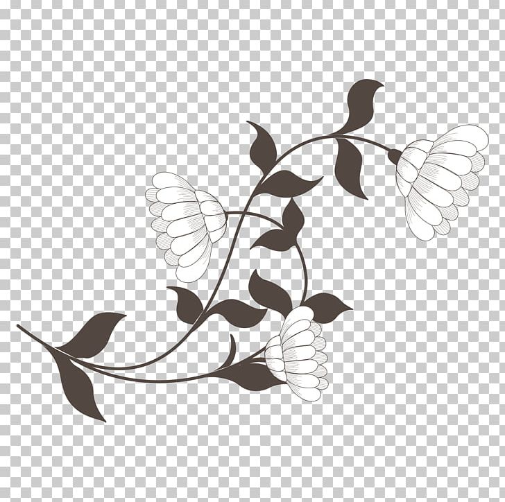 Leaf Branch Flower PNG, Clipart, Art, Black And White, Branch, Butterfly, Clip Art Free PNG Download