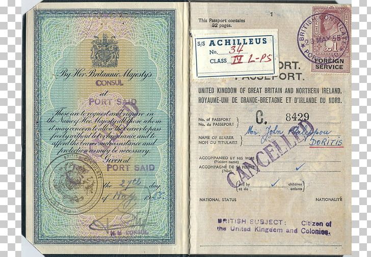 Passport Suez Crisis Suez Canal Sinai Peninsula PNG, Clipart, Document, Egypt, Identity Document, Israel, Military Occupation Free PNG Download