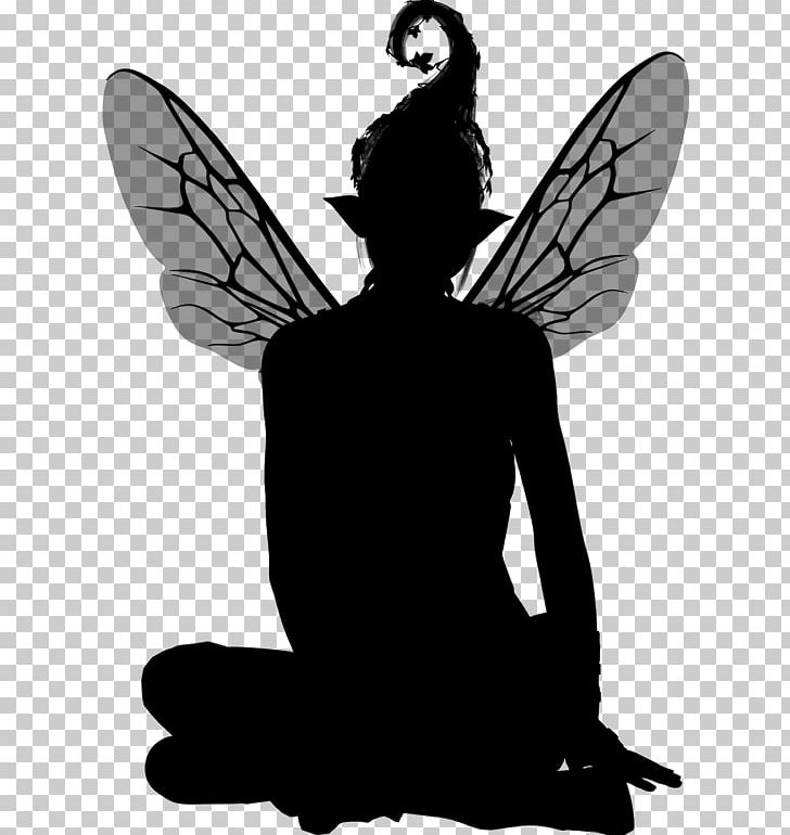 Fairy Silhouette PNG, Clipart, Art, Black And White, Butterfly, Computer Icons, Drawing Free PNG Download