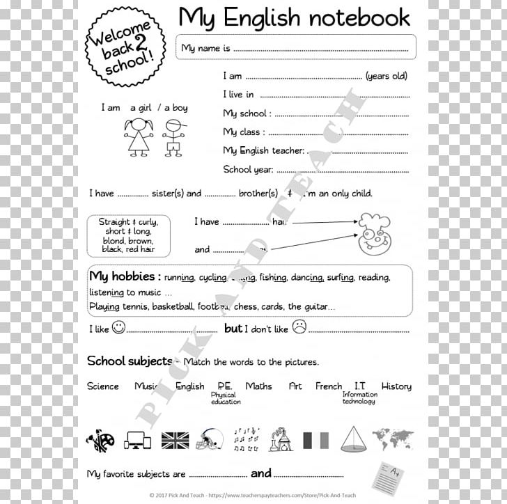 Notebook Book Covers English Language Title Page PNG, Clipart,  Free PNG Download