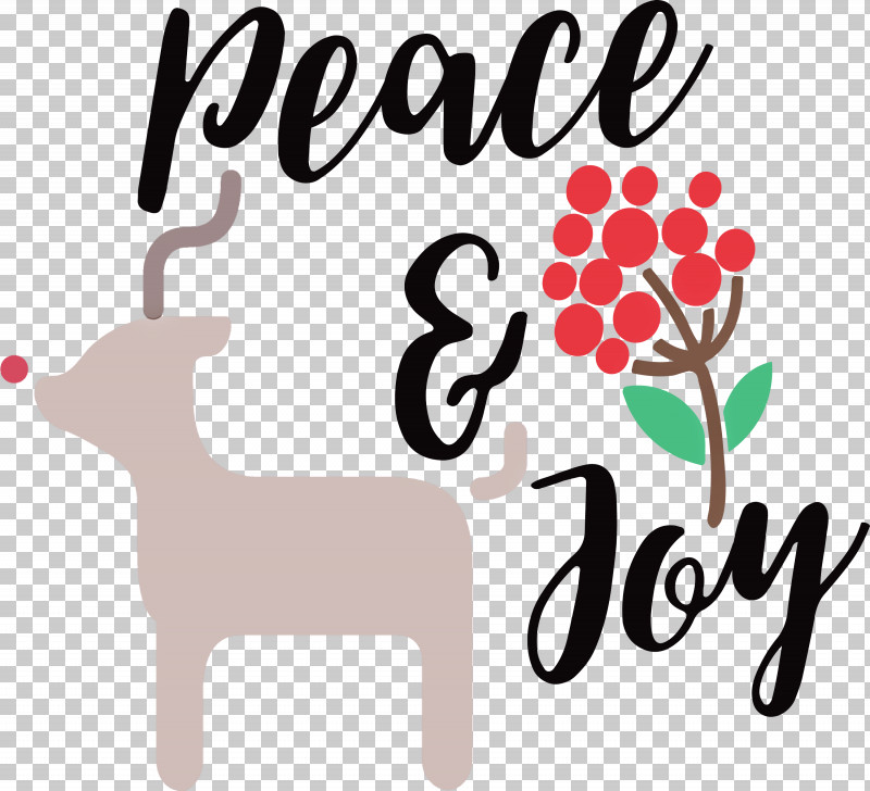 Peace And Joy PNG, Clipart, Cartoon, Christmas Day, Deer, Holiday, Logo Free PNG Download