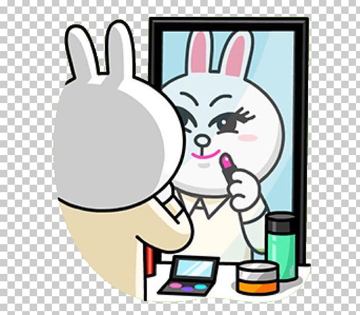 Rabbit Sticker Line Friends Lipstick PNG, Clipart, Animals, Area, Artwork, Cony, Easter Bunny Free PNG Download
