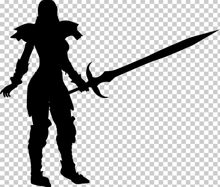 Silhouette Female Warrior Woman PNG, Clipart, Animals, Black And White, Cold Weapon, Deviantart, Drawing Free PNG Download