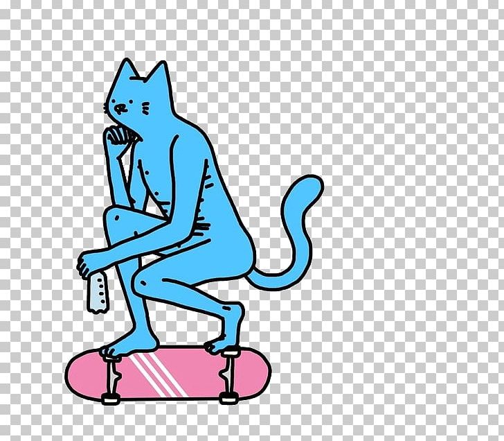 Sticker Skateboard Cat Text Human Behavior PNG, Clipart, Acedia, Area, Artwork, Cartoon, Fictional Character Free PNG Download