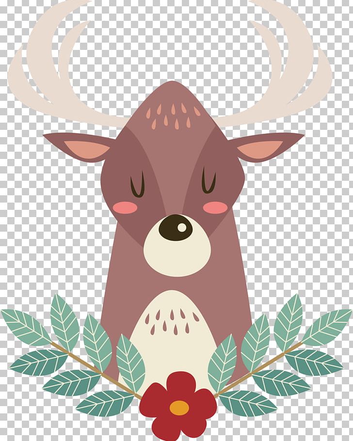 Deer Drawing Euclidean PNG, Clipart, Adobe Illustrator, Animals, Flower, Hand, Hand Drawn Free PNG Download
