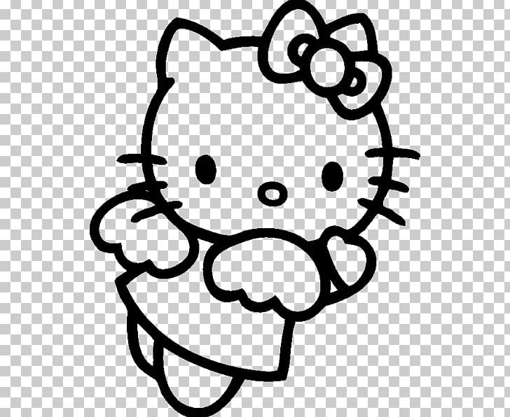 Hello Kitty Sticker Drawing Character PNG, Clipart, Adult, Animation, Black, Black And White, Cartoon Free PNG Download