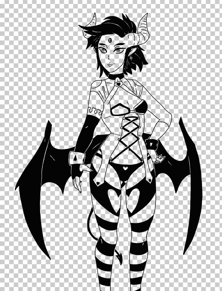 Demon Costume Design White PNG, Clipart, Anime, Art, Black, Black And White, Black M Free PNG Download