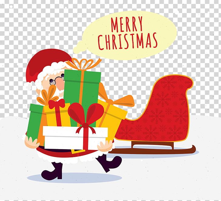 Santa Claus Christmas Gift Illustration PNG, Clipart, Area, Art, Cartoon, Christmas, Christmas Card Free PNG Download
