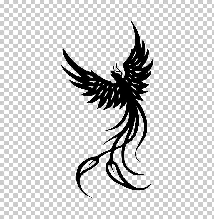 Phoenix Tattoo Idea PNG, Clipart, Angel, Art, Beak, Bird, Black And White Free PNG Download