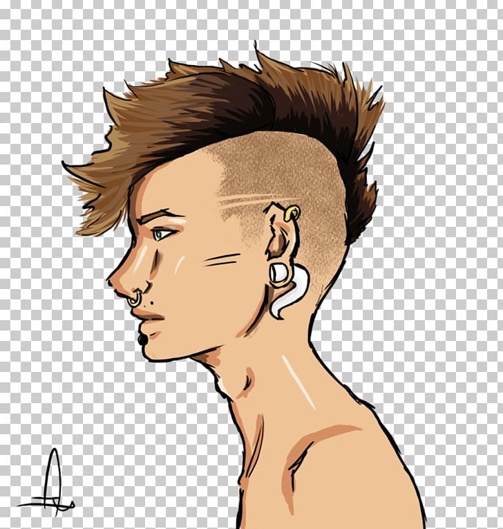 Drawing Undercut Digital Art PNG, Clipart, Arm, Art, Black Hair, Brown Hair, Cartoon Free PNG Download