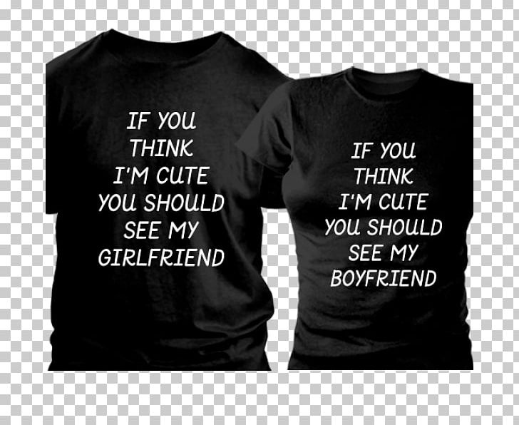 T-shirt Boyfriend Girlfriend Couple Love PNG, Clipart, Black, Black And White, Boy, Boyfriend, Brand Free PNG Download