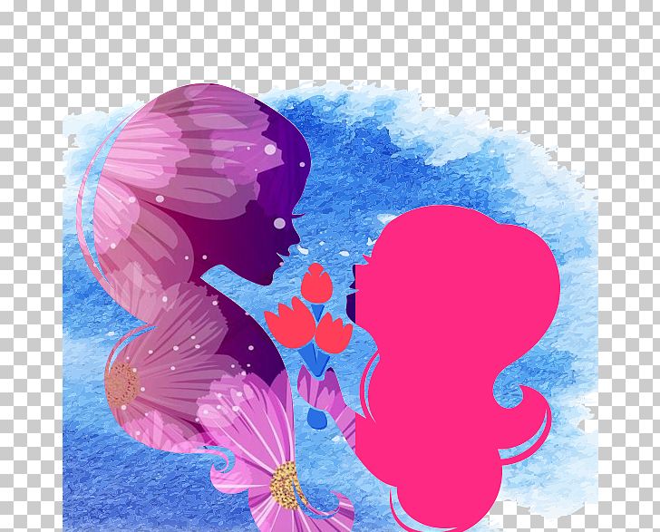 Purple Flower Silhouette PNG, Clipart, Child, Childrens Day, Color, Computer Wallpaper, Desktop Wallpaper Free PNG Download