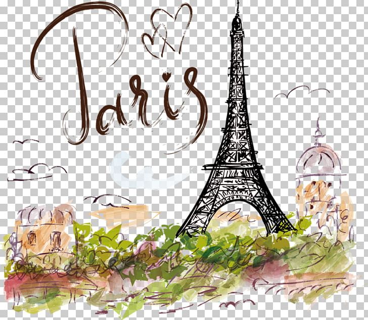 Eiffel Tower Drawing Illustration PNG, Clipart, Brand, Canvas, Encapsulated Postscript, Flora, Flower Free PNG Download
