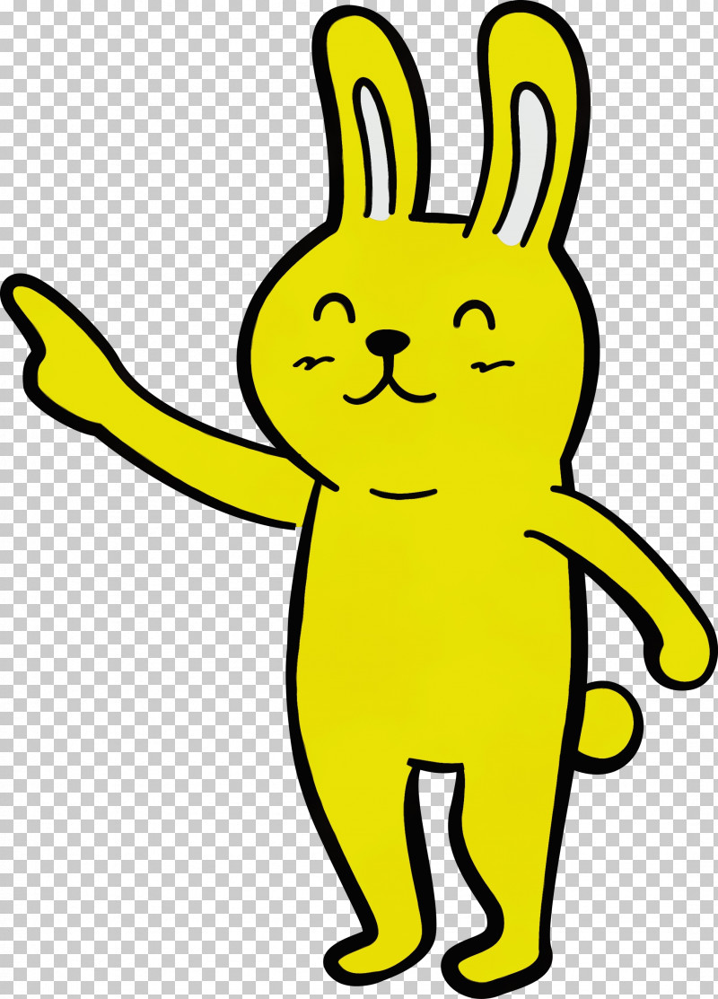 Cartoon Animal Figurine Yellow Whiskers Rabbit PNG, Clipart, Animal Figurine, Cartoon, Cartoon Rabbit, Cute Rabbit, Happiness Free PNG Download