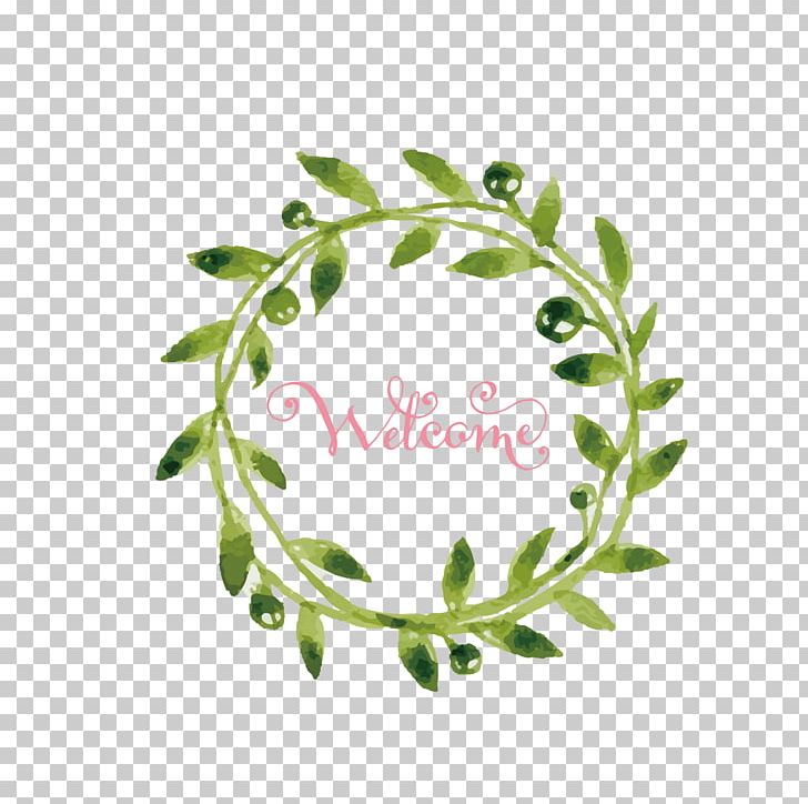 Flower Wreath Watercolor Painting Garland PNG, Clipart, Art, Background Green, Big Picture, Border, Branch Free PNG Download