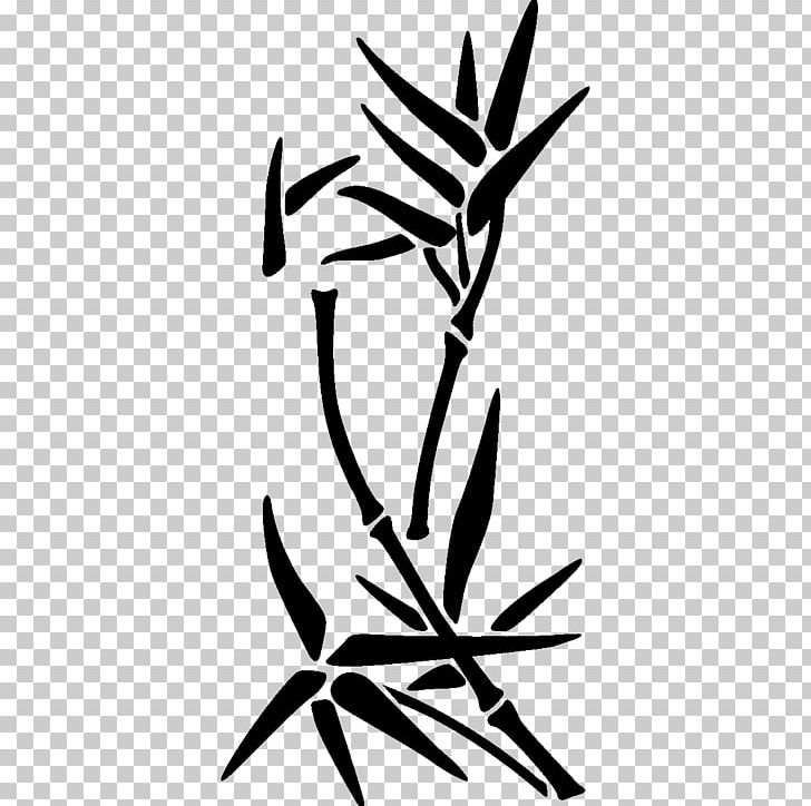 Tropical Woody Bamboos Sticker Wall Decal PNG, Clipart, Bamboo, Bamboo Blossom, Bamboos, Black And White, Branch Free PNG Download