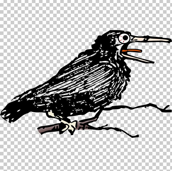 Common Raven Eurasian Magpie Bird Singing PNG, Clipart, Artwork, Beak, Bird, Black And White, Branch Free PNG Download