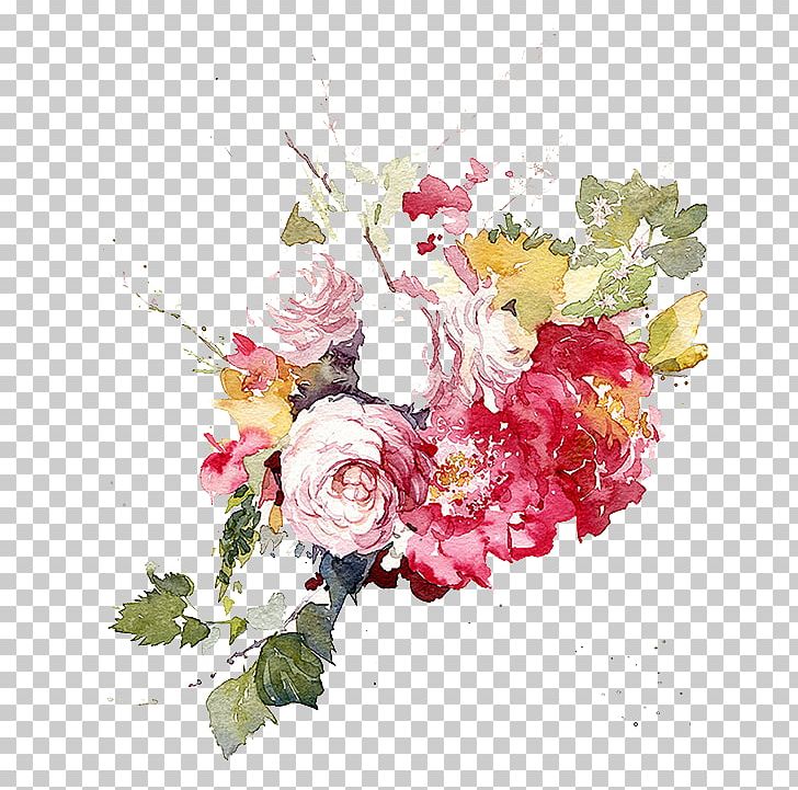 Watercolor Painting Garden Roses Flower Floral Design Illustration PNG, Clipart, Artificial Flower, Color, Flower Arranging, Flowers, Hand Free PNG Download