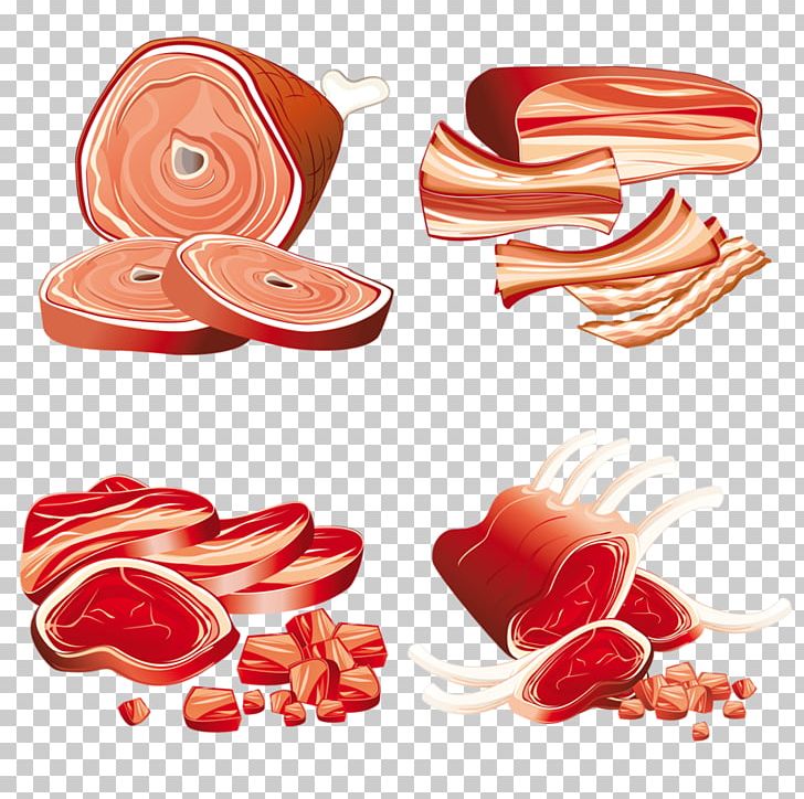 Ham Bacon Barbecue Meat Lamb And Mutton PNG, Clipart, Bacon, Bologna Sausage, Cartoon, Chicken Meat, Creative Free PNG Download