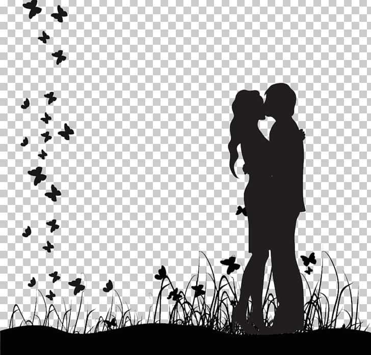 Kiss Silhouette Couple PNG, Clipart, Black And White, Computer Wallpaper, Couple, Couple Kiss, Friendship Free PNG Download