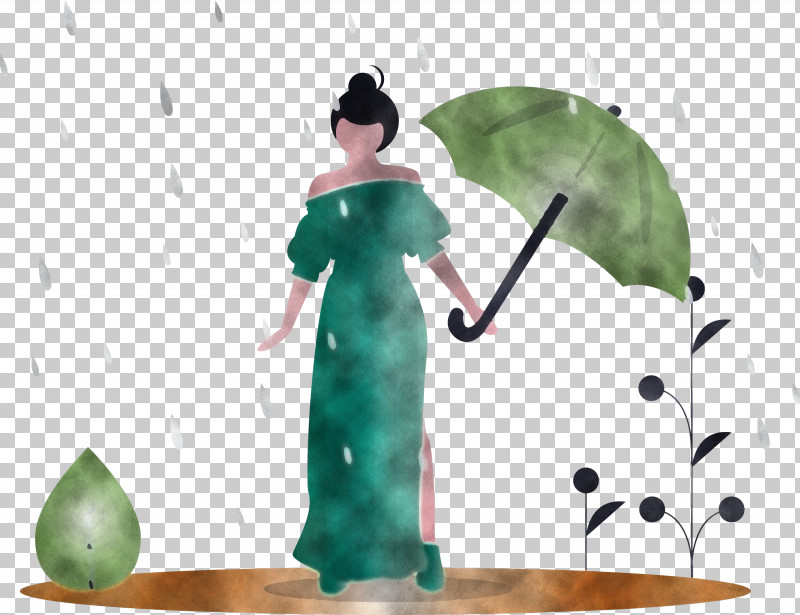 Raining Spring Woman PNG, Clipart, Animation, Costume, Dress, Gown, Green Free PNG Download