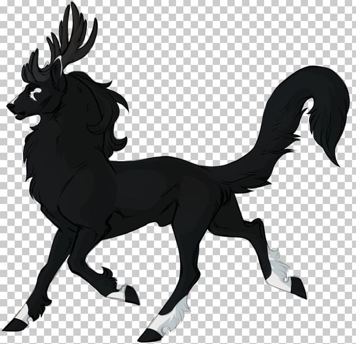 Mustang Pony Stallion Deer Mane PNG, Clipart, Black And White, Character, Deer, Fiction, Fictional Character Free PNG Download