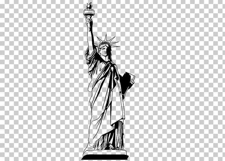 Statue Of Liberty Wall Decal Skyline Sticker PNG, Clipart, Art, Artwork, Bedroom, Black And White, Cartoon Free PNG Download