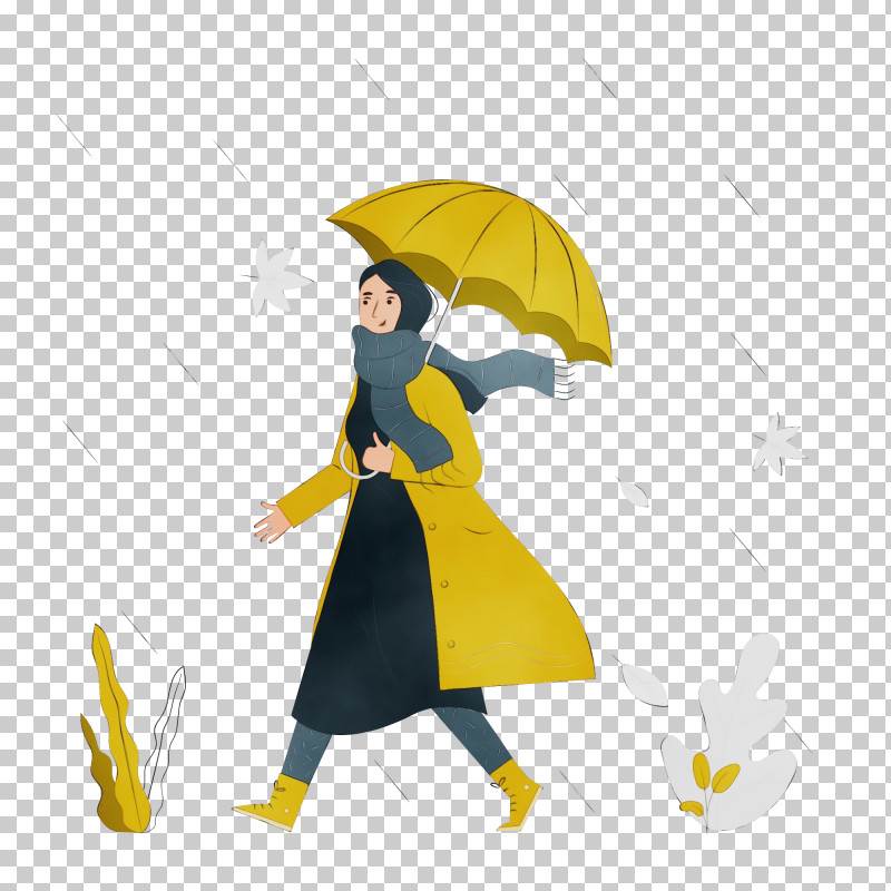 Cartoon Character Yellow Umbrella Character Created By PNG, Clipart, Autumn, Cartoon, Character, Character Created By, Paint Free PNG Download