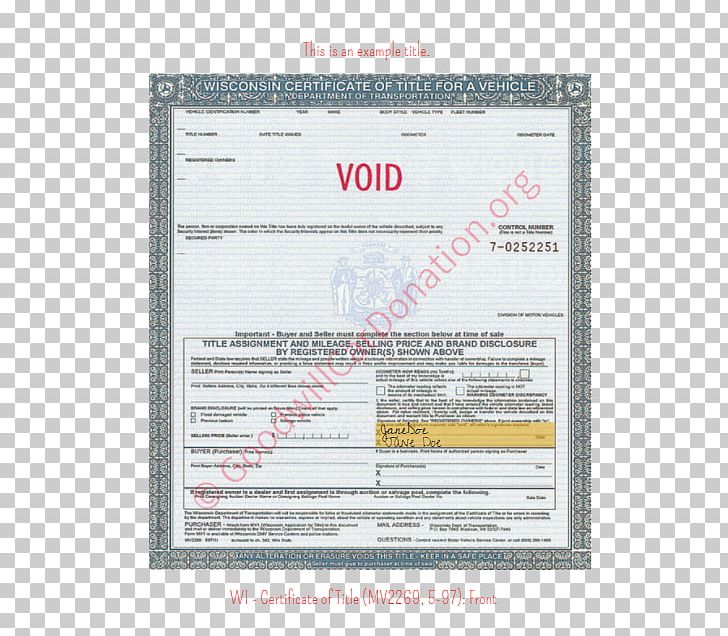 Car Vehicle Title Wisconsin PNG, Clipart, Boat, Brand, Car, Car Donation, Document Free PNG Download