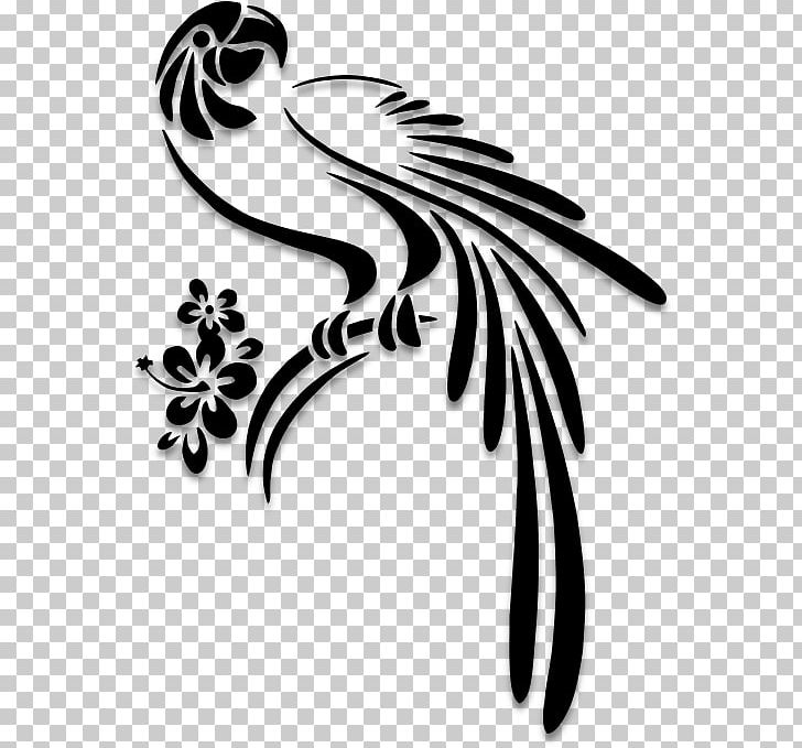 Parrot Bird Silhouette Stencil PNG, Clipart, Art, Beak, Bird, Black And White, Drawing Free PNG Download